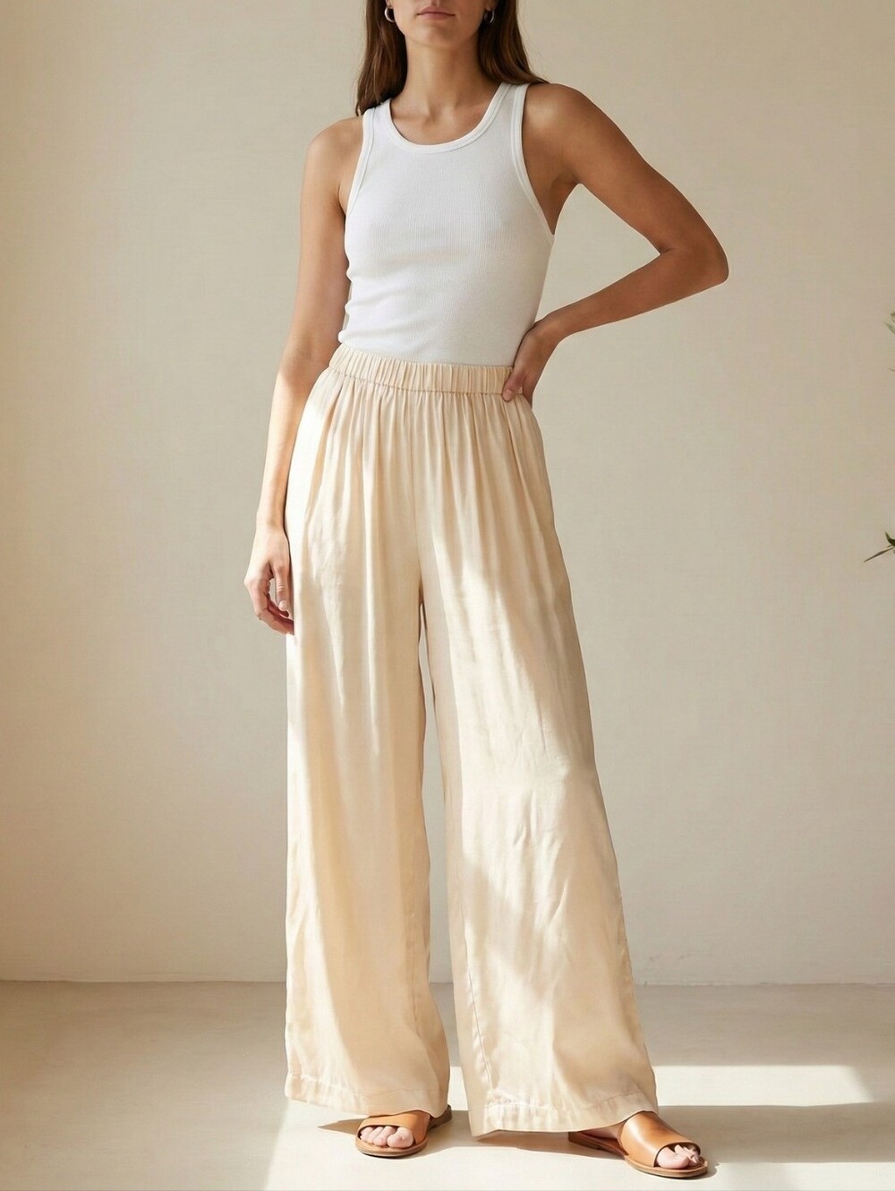 Staud Astor Pant In Champagne Size L